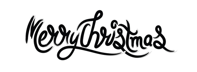 merry christmas and New Year hand lettring background  with christmas elements ,Vector Illustration.