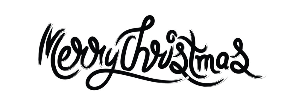 merry christmas and New Year hand lettring background  with christmas elements ,Vector Illustration.