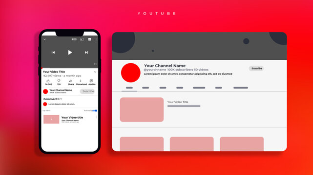 YouTube Desktop And Mobile Mockup