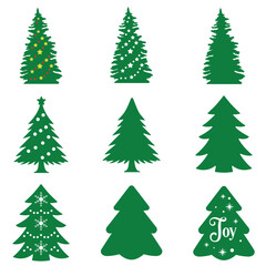 various christmas trees vector collection
