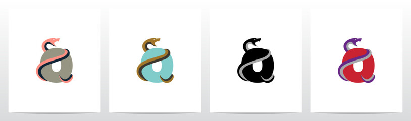 Snake Encircling Letter Logo Design O