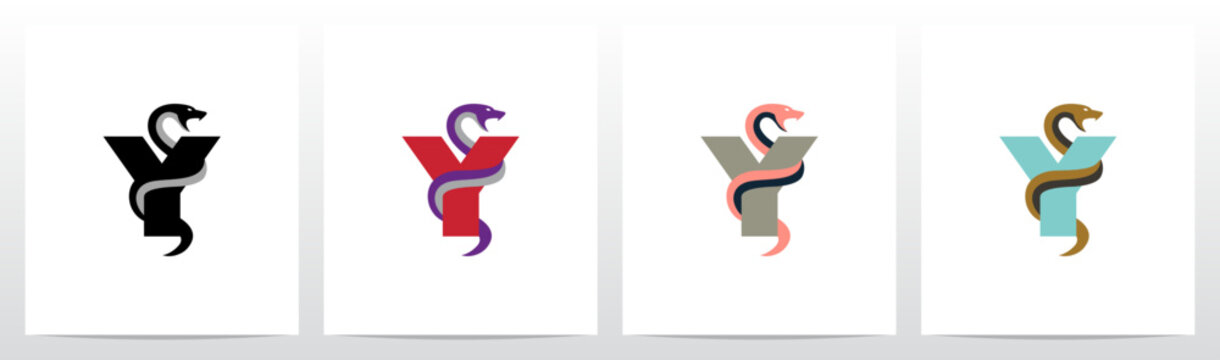 Snake Encircling Letter Logo Design Y