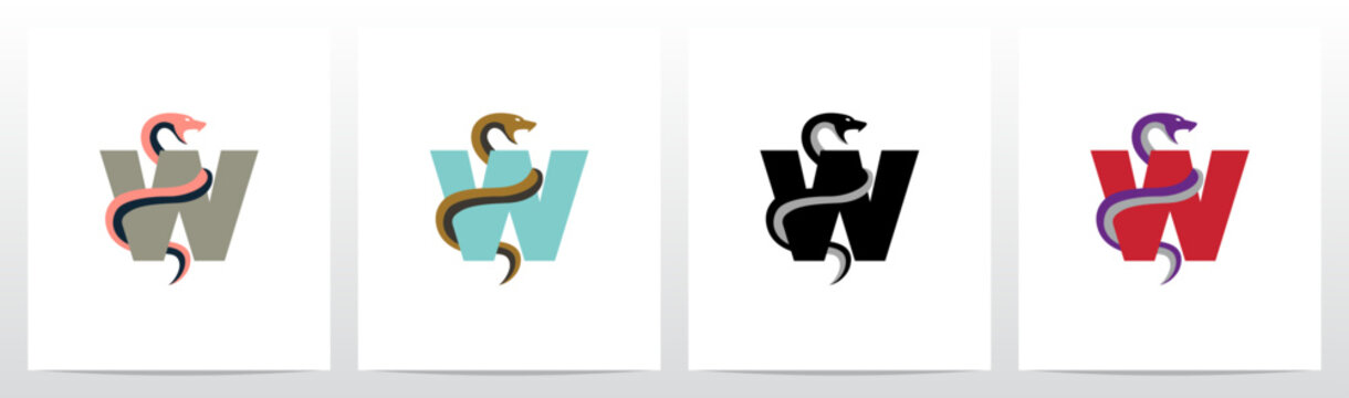 Snake Encircling Letter Logo Design W