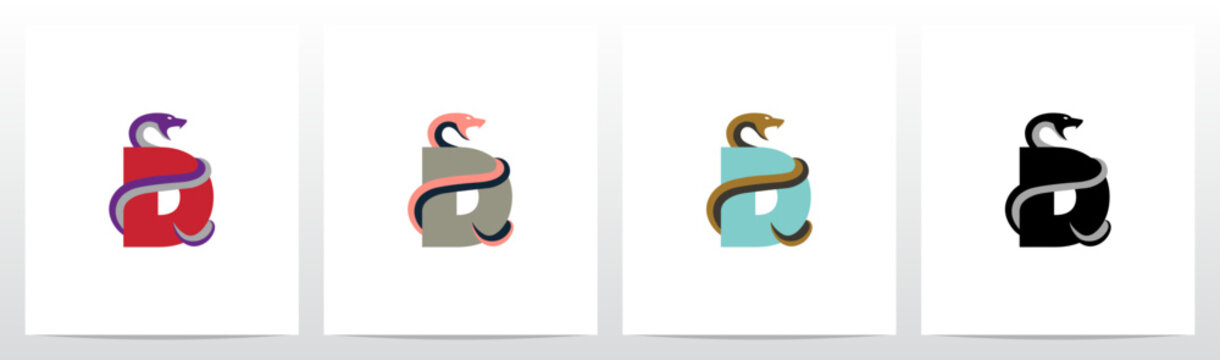 Snake Encircling Letter Logo Design D