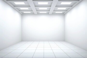 Obraz premium Abstract futuristic architecture background, Minimal technology white backdrop