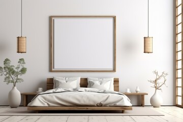 The Minimal room japanese style design poster mock up