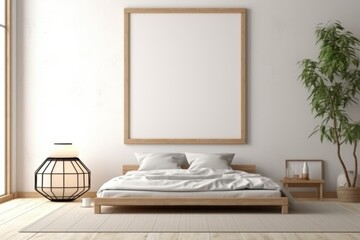 The Minimal room japanese style design poster mock up