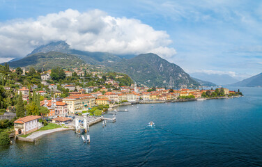 Fototapeta na wymiar Landscape with Menaggio town at Como lake region, Italy