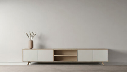Obrazy na Plexi  Simple minimal cabinet for tv interior wall mockup