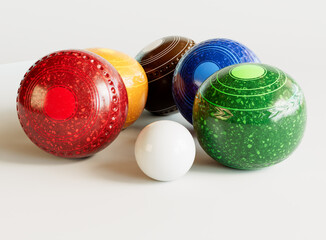 Modern Lawn Bowls And Jack