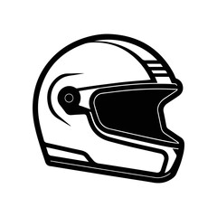 Motorcycle helmet icon. Biker head protector, isolated on white background. - obrazy, fototapety, plakaty