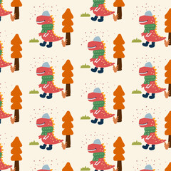 Cute dinosaur Seamless pattern. for fabric, print, textile and wallpaper
