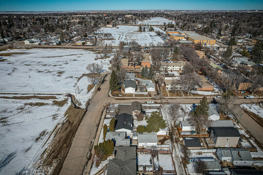 Aerial of the westmount Neighborhood in Saskatoon