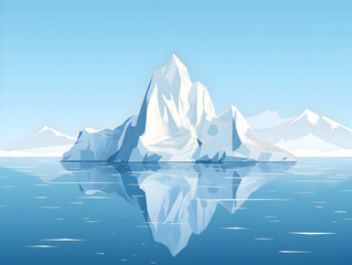 Iceberg flat illustration minimalism. High-resolution