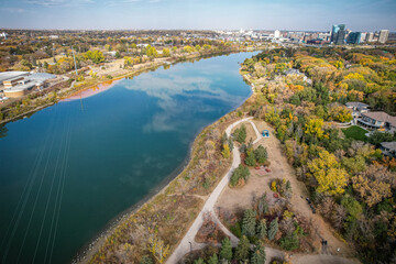 Fototapeta na wymiar Aerial of the Nutana Neighborhood in Saskatoon