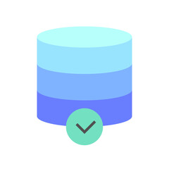 Database and server icon full color flat style for your design