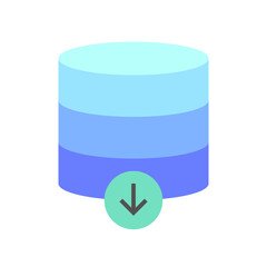 Database and server icon full color flat style for your design