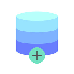 Database and server icon full color flat style for your design