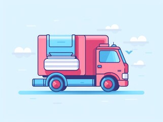 Depicting efficient logistics, a vibrant delivery truck poised for transportation of goods and services.