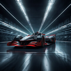 A Powerful Racing Car in the Colorful Future