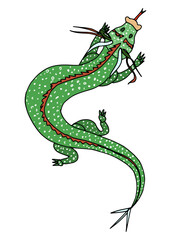 dragon lizard wriggling crawling doodle drawing
