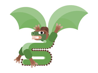 green dragon in flat style animal of the new year