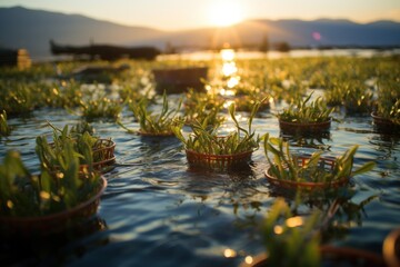 Seaweed farm Sumbawa Indonesia.
