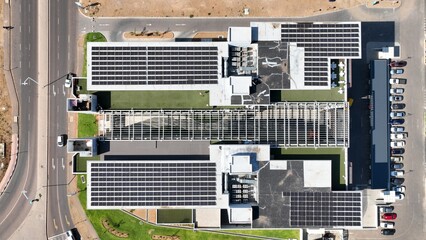 Solar panels in a building at the Central Business District (CBD) in Gaborone, Botswana, Africa