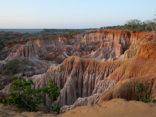 african landscape with soil erosion, canyon landscape