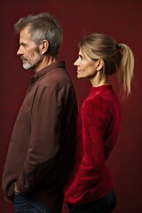 Fototapeta premium Unhappy couple arguing. Concept of divorce of difficult relationship issues.