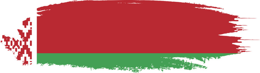 Obraz premium Belarus flag on brush paint stroke.