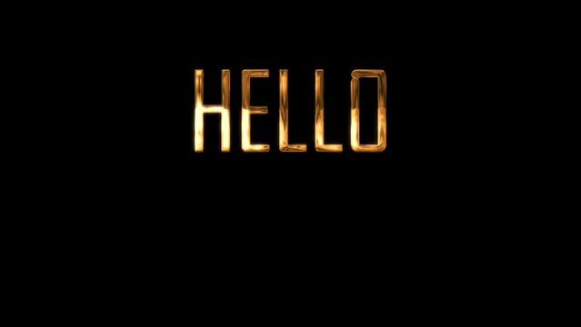 hello 2024 text animation with goldtext animation