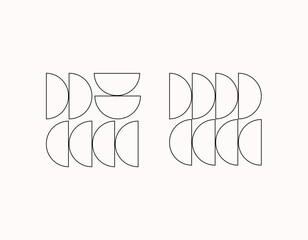 Abstract art background sketch design with half circle shape. Suitable for wall decoration, postcard background, brochure or poster.