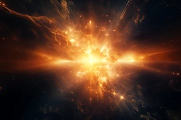 Papier Peint photo Univers Sun explosion constellation supernova sci-fi scene