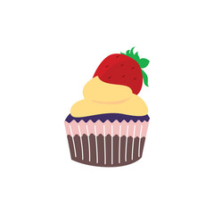 Cupcake Illustration Background Vector. Cupcake logo business design concept
