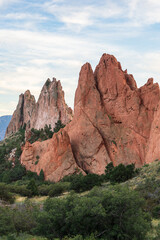 Garden of the Gods at sunset on a fall evening in Colorado Springs, CO