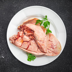 raw fish caviar fish entrails edible seafood fresh delicious healthy eating cooking appetizer meal food snack on the table copy space food background rustic top view Pescetarian diet