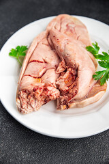 raw fish caviar fish entrails edible seafood fresh delicious healthy eating cooking appetizer meal food snack on the table copy space food background rustic top view Pescetarian diet