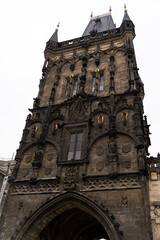 Fototapeta na wymiar Gunpowder tower close-up in Prague