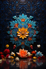 beautiful flower wall decoration for the festival