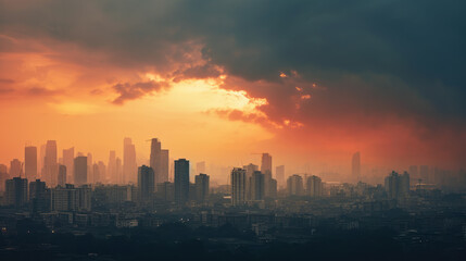 Beautiful Cityscape at Sunrise