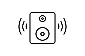 sound box icon. icon related to device, multimedia, music. line icon style. simple vector design editable