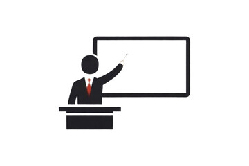 Presentation Icon: Teaching, Training, and Education. Vector Icon Isolated on a White Background