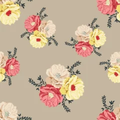Meubelstickers flower with retro design on background © Parth Patel