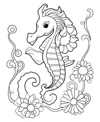 Seahorse Coloring Pages For Kids