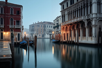 A long exposure photo of the Grand Canal in Venice, Italy. - obrazy, fototapety, plakaty