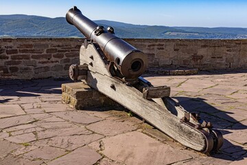 Cannon, artillery in Waldeck Castle on Edersee