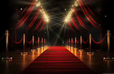 red carpet with ropes at entrance