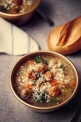 Italian Wedding Soup with Chicken Meatballs