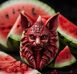 watermelon and slice